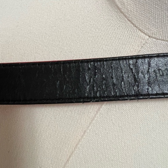 Vintage St John 90s Belt Gold XOXO Belt Buckle on Red Belt main image 12